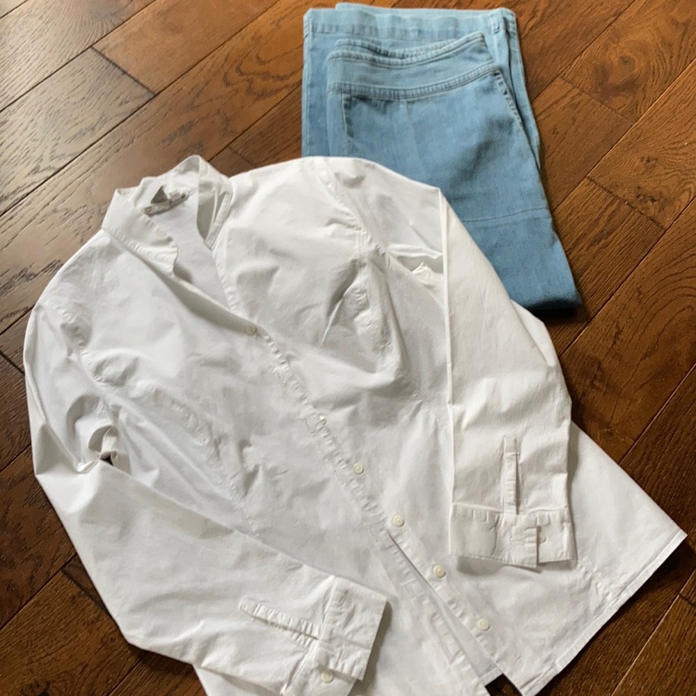 Isabella bird cotton button down shirt - large